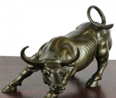 华尔街牛铜雕-不锈钢华尔街牛雕塑