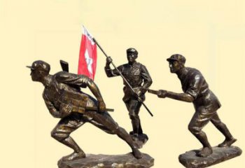 八路军铜雕：见证勇士冲锋抗战的历史姿态