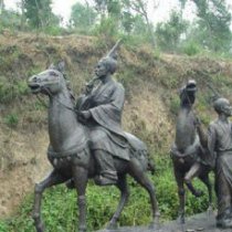 骑马人公园景观铜雕