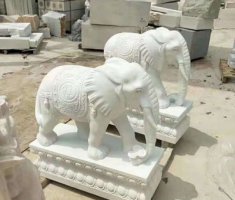 汉白玉大象招财动物石雕