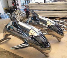 不锈钢海豚雕塑1