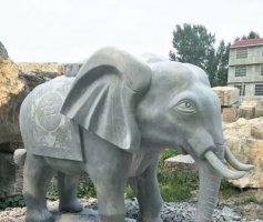 公园动物仿古大象石雕