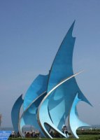 海边不锈钢风帆景观雕塑