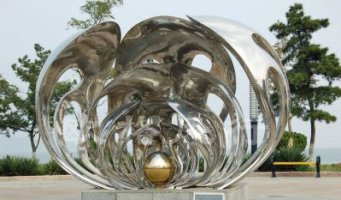 不锈钢公园抽象贝壳珍珠雕塑