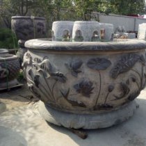 庭院景观仿古石雕水缸