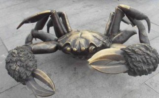 螃蟹动物铜雕-卡通螃蟹雕塑