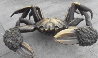 螃蟹动物铜雕-卡通螃蟹雕塑