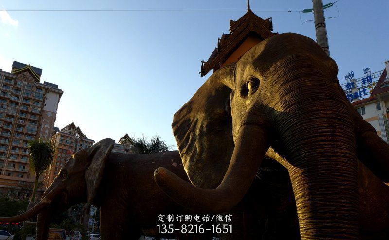 步行街大象景观铜雕