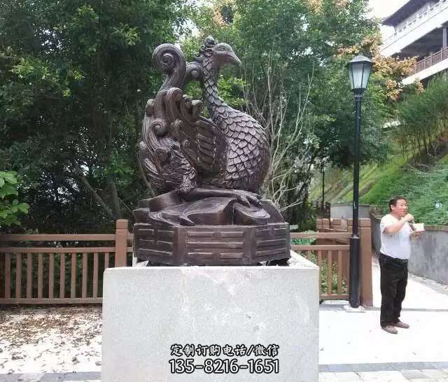 朱雀神兽雕塑-公园园林天地之主朱雀神兽铜雕景观雕塑