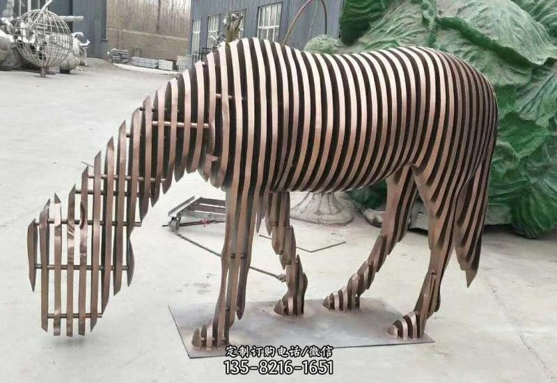 不锈钢公园镂空抽象羊雕塑