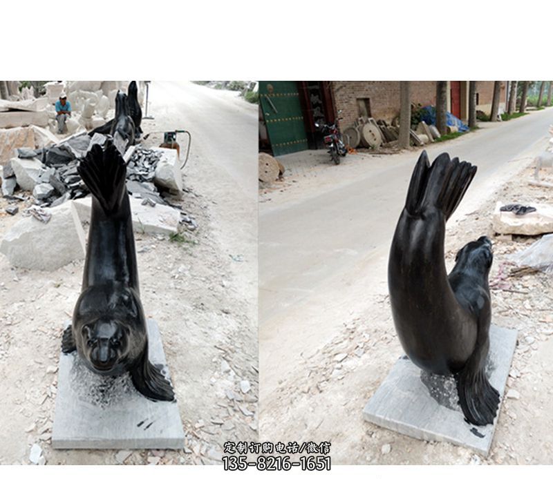 公园海豚景观石雕
