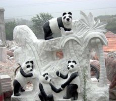 熊猫动物景观石雕