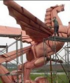 广场锻造抽象飞马动物铜雕