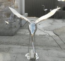 不锈钢户外动物仙鹤雕塑