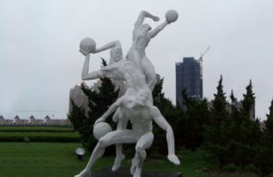 不锈钢打篮球人物雕塑