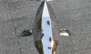 不锈钢广场抽象海豚雕塑