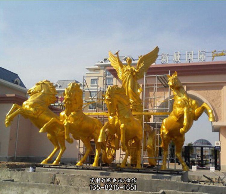 铜雕广场阿波罗战马雕塑