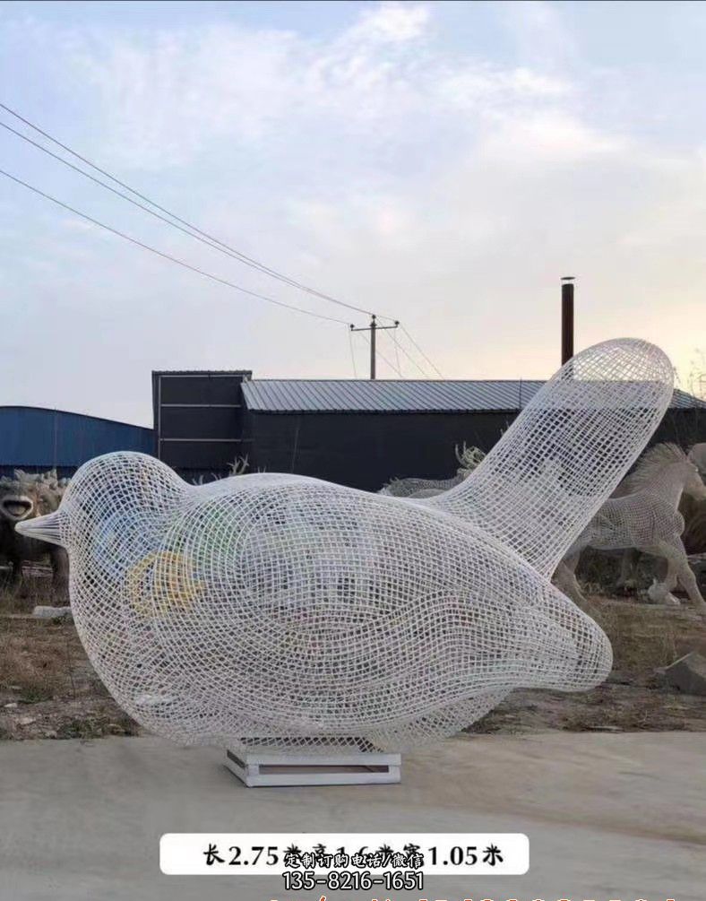 不锈钢镂空鸟景观雕塑