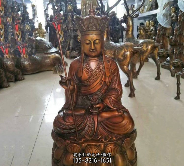坐式地藏菩萨铜雕