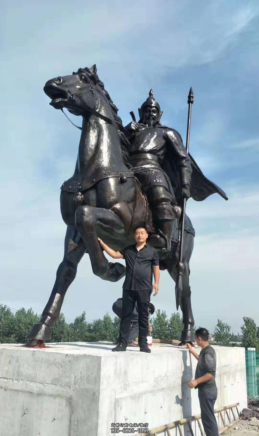 古代骑马将军铜雕 广场人物雕塑