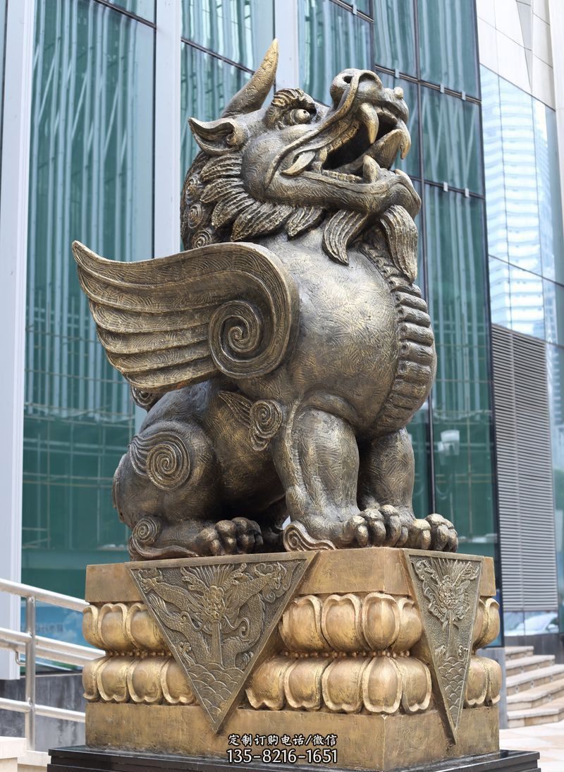 法院门口独角兽神兽铜雕