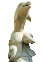 大理石海豚雕塑