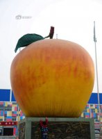 不锈钢广场苹果水果雕塑 