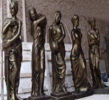 广场铜雕四方美女人物雕塑