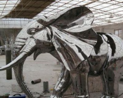 不锈钢大象广场动物雕塑