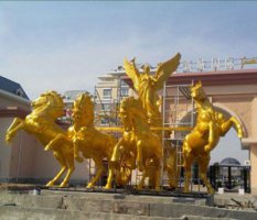 铜雕广场阿波罗战马雕塑