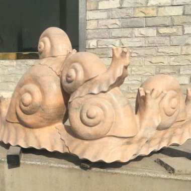 爬行蜗牛石雕-卡通蜗牛公园幼儿园草坪动物雕塑摆件