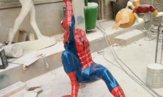 玻璃钢蜘蛛侠雕塑公园卡通人物雕塑