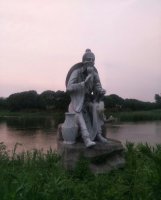 石雕姜太公钓鱼古代人物雕塑