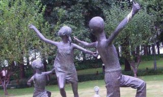 放风筝的儿童公园人物铜雕
