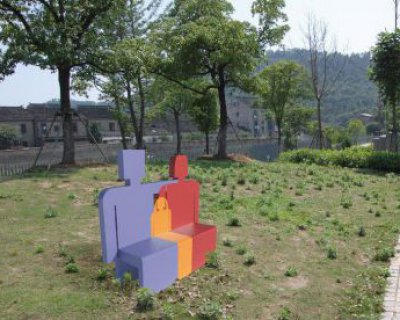 公园不锈钢抽象座椅人物景观雕塑