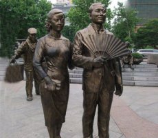 铜雕逛街夫妻人物雕塑
