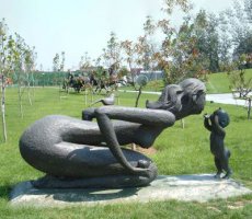 公园景观母子铜雕
