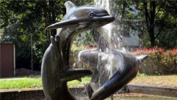公园海豚喷泉景观铜雕 