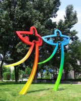 不锈钢彩色抽象风筝雕塑