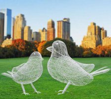 小鸟镂空不锈钢雕塑 