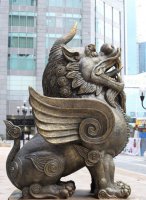 法院门口神兽獬豸铜雕