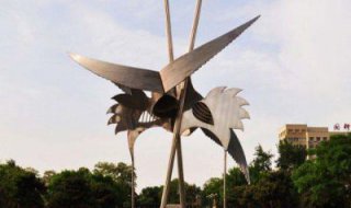 不锈钢大型广场抽象仙鹤雕塑