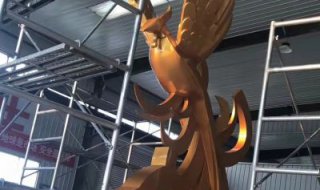 不锈钢烤漆凤凰抽象动物雕塑