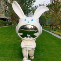 太空兔玻璃钢卡通人物雕塑