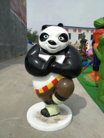 熊猫雕塑-公园儿童乐园仿真卡通阿宝熊猫玻璃钢雕塑