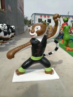 金猴雕塑-学校游乐园摆放功夫金猴玻璃钢雕塑