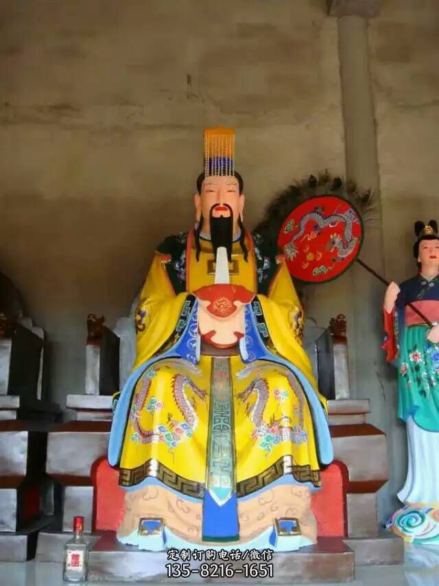 寺庙大型佛像玻璃钢彩绘玉帝雕塑