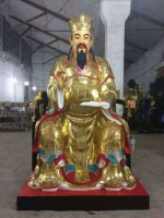 文昌帝君雕塑-寺庙铜喷金烤漆看书的文昌帝君雕塑