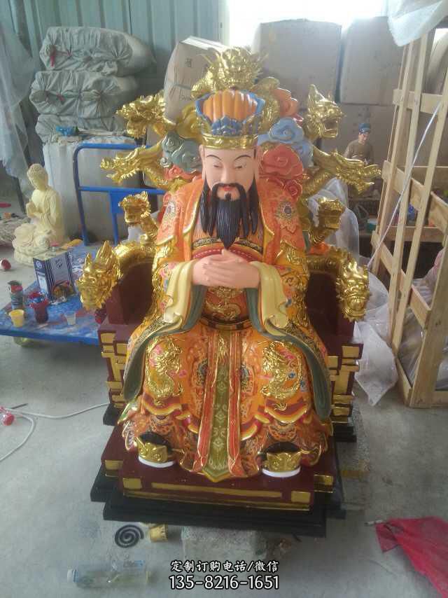 寺庙玻璃钢彩绘九龙玉帝玻璃钢彩绘玉帝雕塑