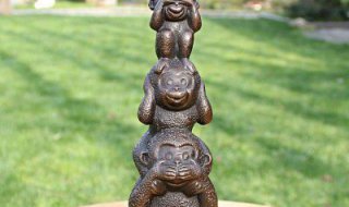 猴子雕塑-公园叠罗汉的动物景观铜雕猴子雕塑